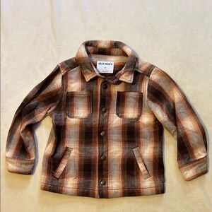 Old Navy Brown Button Down Shirt Classic Plaid